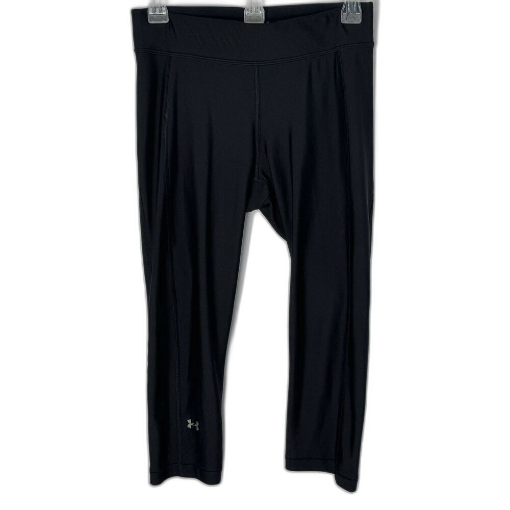 Under Armour Capri Pants Womens M Black Heatgear Leggings Compression Gym Yoga